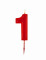 Bougie chiffre 1 rouge brillant d'anniversaire
