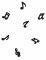 Détails des différentes formes des confettis de table notes de musique