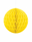 Petite boule en papier alvéolé jaune 10 cm à suspendre