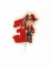 Bougie d'anniversaire pirate chiffre 3 avec bobèche
