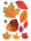 Assortiment de 11 feuilles d'automne en carton