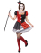 Déguisement arlequin rouge et noir femme