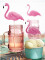Mise en situation des pics flamants roses pour gâteaux