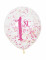 6 ballons en latex 1er anniversaire rose et doré avec confettis 30 cm biodégradables