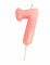 Bougie âge chiffre 7 rose irisé 9 cm pailletée