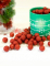 Mise en situation des boules de décoration pailletées pour fête rouge en mousse