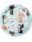 8 petites assiettes en carton avec chats vintage turquoise 17 cm