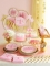 Mise en scène sur table d anniversaire des gobelets en carton One Little Star