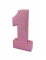Décoration de table 1 an rose pailleté 20 x 10 x 3 cm chiffre 1