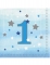 16 petites serviettes premier anniversaire garçon 25 x 25 cm bleu étoiles