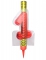 Fontaine lumineuse numéro 1 rouge 12 cm pour gâteau d'anniversaire