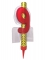 Fontaine lumineuse numéro 9 rouge 12 cm pour gâteau