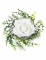 Centre de table rose et feuillage blanc 18 cm fleur artificielle