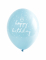 6 ballons en latex bleus happy birthday 30 cm à pois blancs