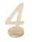 Centre de table chiffre 4 bois pailleté champagne 20 cm pour anniversaire