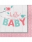 16 serviettes en papier hello baby roses 33 x 33 cm pour baptême