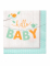 16 serviettes en papier hello baby bleu oiseaux baby shower