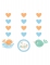 3 suspensions en papier hello baby bleu 91 cm pour baby shower
