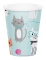 8 gobelets en carton chats bleus 266 ml déco anniversaire