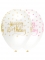 6 ballons en latex happy birthday à pois rose et doré 30 cm de diamètre