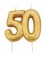 Bougie d'anniversaire sur pique 50 ans doré pailleté 7 cm déco gâteau