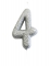 Bougie sur pique chiffre 4 argent pailleté 7 cm pour gâteau