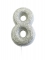 Bougie sur pique chiffre 8 argent pailleté 7 cm pour gâteau d'anniversaire