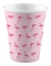 8 gobelets en carton flamingo paradise 250 ml thème hawaï