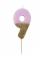 Bougie sur pique chiffre 9 rose et dorée pailletée 13,8 cm pour gâteau d'anniversaire
