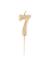 Bougie d'anniversaire chiffre 7 doré métallisé 4,3 cm sur pic