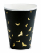 6 gobelets en carton chauve-souris noirs et dorés 220 ml pour Halloween