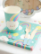 Gobelets en carton petit nuage pour fête d enfant bleu turquoise et arc-en-ciel