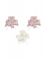 3 Noeuds à tirer velours rose et blanc 9 cm pour baptême