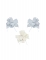 3 noeuds à tirer velours ciel et blanc 9 cm décoration baptême