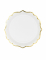 6 petites assiettes en carton blanches et bordures dorées ciselées 18 cm