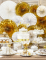 Rosaces en papier décoration chic pour fête dorées
