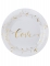 10 assiettes en carton just married métallisées 23 cm blanches
