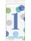 Nappe en plastique 1er anniversaire blanche et bleue 137 x 213 cm à pois pastel