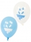 8 ballons en latex pieds et mains blancs et bleus 30 cm baby shower