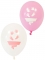 8 ballons en latex pieds et mains blancs et roses 30 cm pour baby shower
