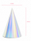 Dimensions du chapeau de fête pour anniversaire iridescent