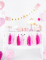 Mise en scène d un buffet avec la guirlande en carton baby girl pour baby shower
