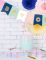 Mise en scène de la guirlande en carton boy or girl pour baby shower