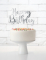 Vue d ensemble sur un gâteau du cake topper happy birthday argenté métallisé