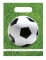 6 sacs de fête en plastique football party 23 x 16 cm