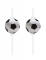 4 pailles en carton football party avec ballon