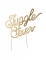 Cake topper en bois jungle fever doré 20 cm pailleté