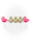 5 bougies sur pic flamant rose et ananas doré 8 cm pour gâteau