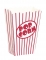 8 petites boîtes à popcorn rayées blanches et rouges 9 cm en carton