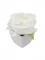 Rose artificielle blanche pailletée pot blanc 8 cm dorée